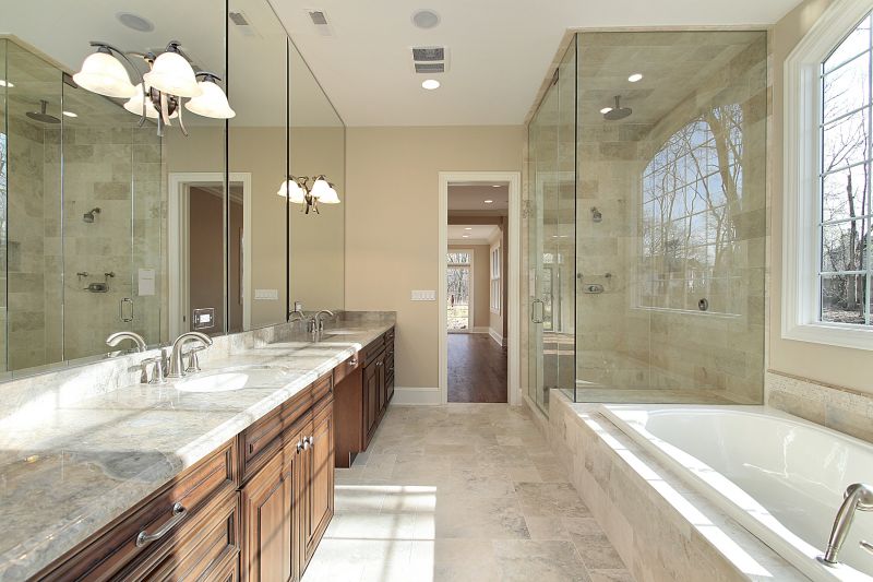 Luxurious bathtub installation in a residential bathroom