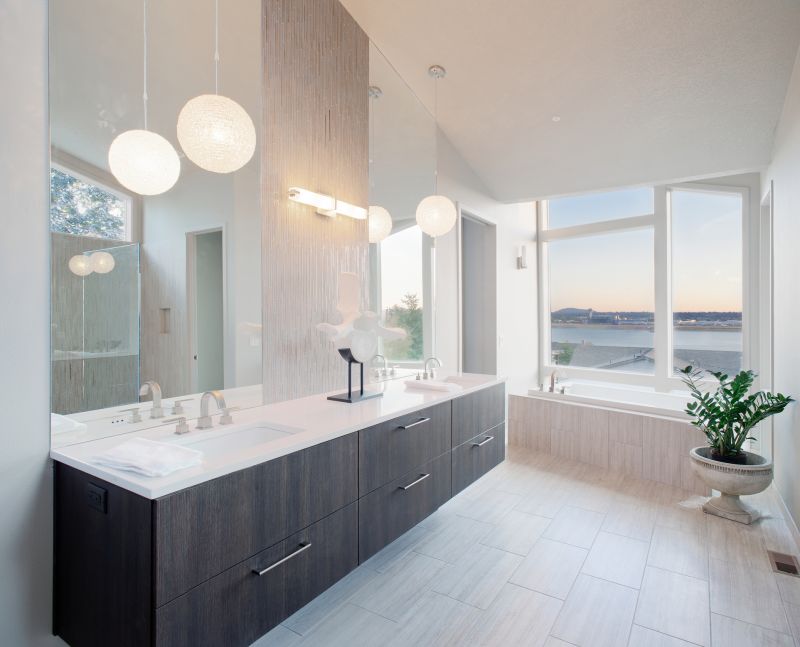 Contemporary bathroom with floating vanity